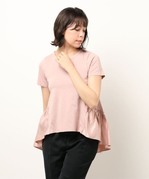 M y u(ミュー)の「フリル半袖Tシャツ【otona MYU】(Tシャツ/カットソー・レディース・スモークピンク/ホワイト/ブラック・FREE)」の18枚目の写真
