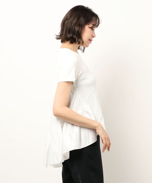 M y u(ミュー)の「フリル半袖Tシャツ【otona MYU】(Tシャツ/カットソー・レディース・スモークピンク/ホワイト/ブラック・FREE)」の19枚目の写真