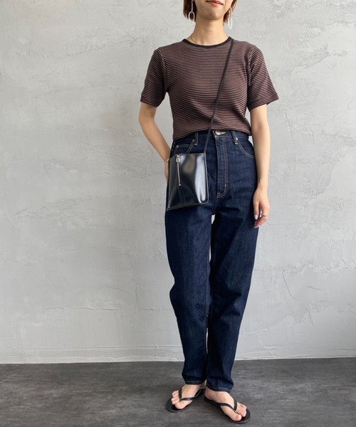 MILLER（ミラー）の「[MILLER/ミラー] ボーダー クルーネックリブTシャツ（Tシャツ/カットソー・レディース・ブラウン/ブルー/グリーン/ブルー系その他/オレンジ/グリーン系その他・F）」の12枚目の写真