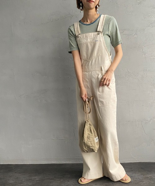 MILLER（ミラー）の「[MILLER/ミラー] ボーダー クルーネックリブTシャツ（Tシャツ/カットソー・レディース・ブラウン/ブルー/グリーン/ブルー系その他/オレンジ/グリーン系その他・F）」の9枚目の写真