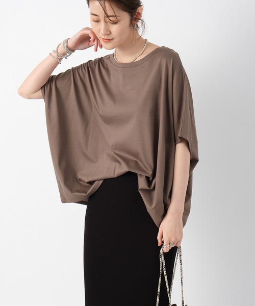 RIVE DROITE（リヴドロワ）の「シンプルながら一枚でサマになる　バルーンオーバーカットソー（Tシャツ/カットソー・レディース・ブラック/ホワイト系その他/カーキ・FREE）」の3枚目の写真