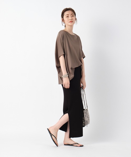 RIVE DROITE（リヴドロワ）の「シンプルながら一枚でサマになる　バルーンオーバーカットソー（Tシャツ/カットソー・レディース・ブラック/ホワイト系その他/カーキ・FREE）」の18枚目の写真