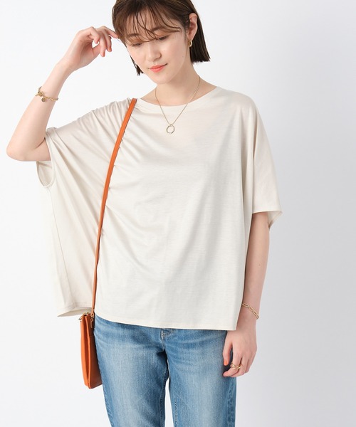 RIVE DROITE（リヴドロワ）の「シンプルながら一枚でサマになる　バルーンオーバーカットソー（Tシャツ/カットソー・レディース・ブラック/ホワイト系その他/カーキ・FREE）」の21枚目の写真