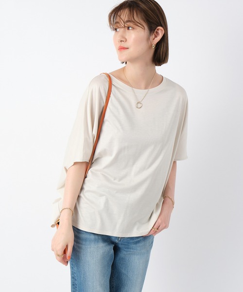 RIVE DROITE（リヴドロワ）の「シンプルながら一枚でサマになる　バルーンオーバーカットソー（Tシャツ/カットソー・レディース・ブラック/ホワイト系その他/カーキ・FREE）」の22枚目の写真