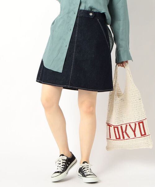 fredy repit（フレディレピ）の「デニムミニスカート（デニムスカート・レディース・ライトブルー/ネイビー・36/38）」の2枚目の写真