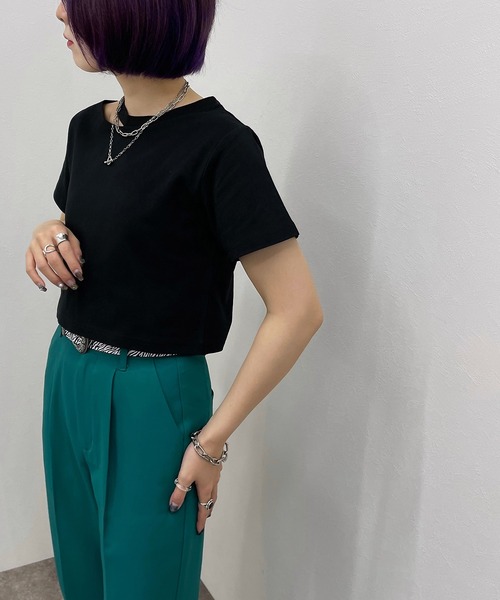 apres jour mignon（アプレジュールミニョン）の「カッティングトップス【ZOZOTOWN限定アイテム】（Tシャツ/カットソー・レディース・オフホワイト/ブラック/パープル・フリー）」の13枚目の写真