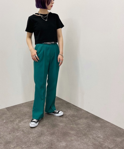 apres jour mignon（アプレジュールミニョン）の「カッティングトップス【ZOZOTOWN限定アイテム】（Tシャツ/カットソー・レディース・オフホワイト/ブラック/パープル・フリー）」の16枚目の写真