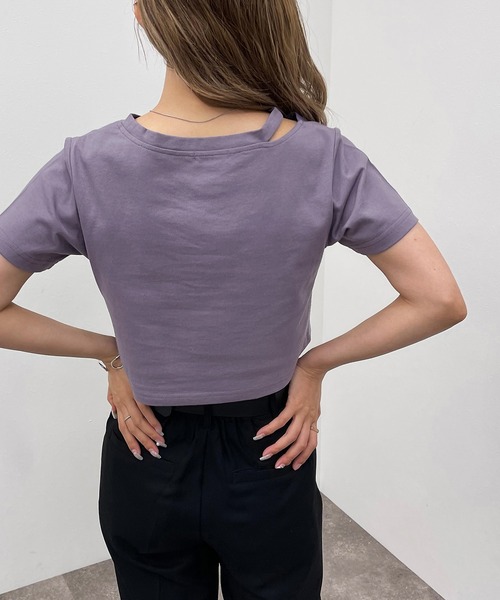 apres jour mignon（アプレジュールミニョン）の「カッティングトップス【ZOZOTOWN限定アイテム】（Tシャツ/カットソー・レディース・オフホワイト/ブラック/パープル・フリー）」の20枚目の写真