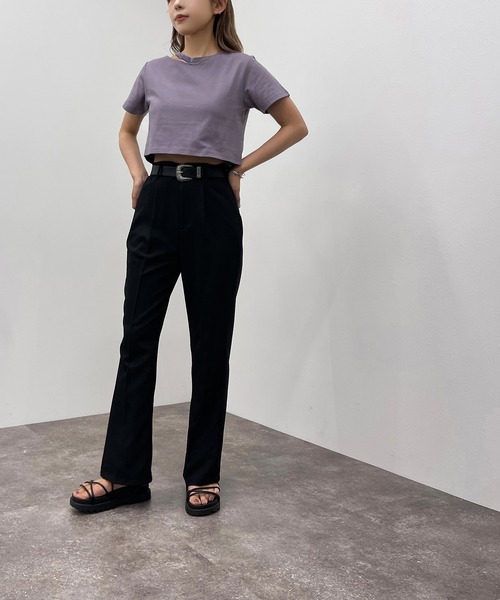 apres jour mignon（アプレジュールミニョン）の「カッティングトップス【ZOZOTOWN限定アイテム】（Tシャツ/カットソー・レディース・オフホワイト/ブラック/パープル・フリー）」の21枚目の写真