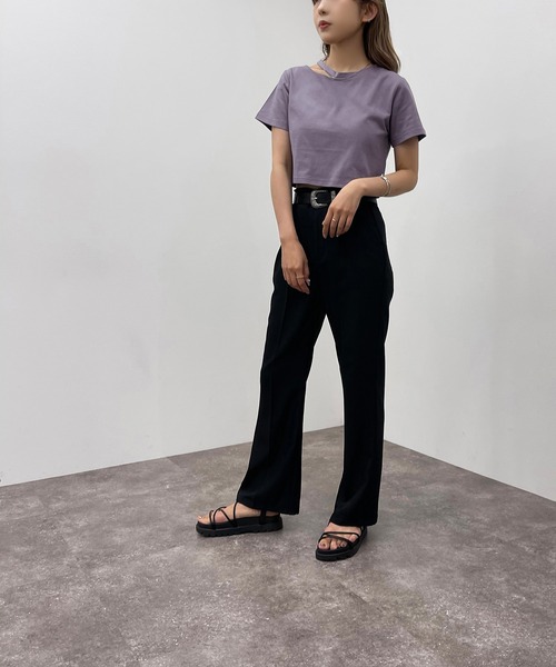 apres jour mignon（アプレジュールミニョン）の「カッティングトップス【ZOZOTOWN限定アイテム】（Tシャツ/カットソー・レディース・オフホワイト/ブラック/パープル・フリー）」の22枚目の写真