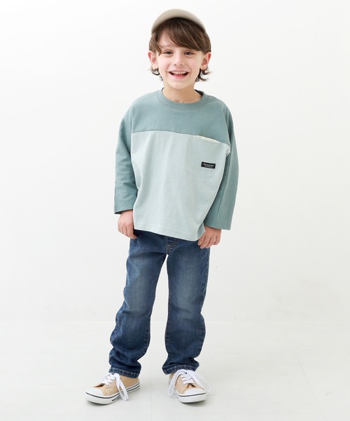 devirock（デビロック）の「楽デニム ストレートパンツ（デニムパンツ・キッズ・ネイビー/サックスブルー/ブルー系その他/ワンウォッシュ・80ｃｍ/90cm/110cm/100cm/120cm/130cm/140cm/150cm/160cm）」の14枚目の写真