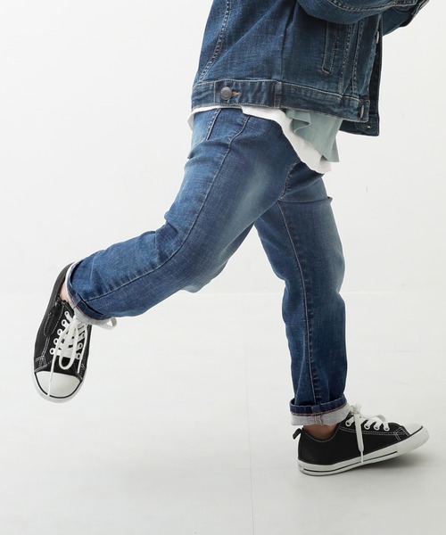 devirock（デビロック）の「楽デニム ストレートパンツ（デニムパンツ・キッズ・ネイビー/サックスブルー/ブルー系その他/ワンウォッシュ・80ｃｍ/90cm/110cm/100cm/120cm/130cm/140cm/150cm/160cm）」の18枚目の写真