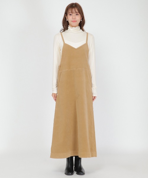 Wrangler（ラングラー）の「Wrangler コーデュロイジャンパースカート（ワンピース・レディース・ベージュ・M）」の4枚目の写真