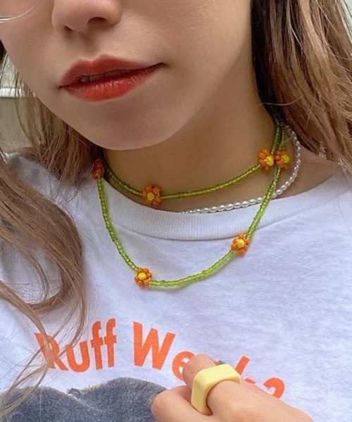 WEGO(ウィゴー)の「WEGO/フラワービーズロングネックレス(ネックレス・レディース・ホワイト/シルバー/グリーン/その他1/その他3/その他2・FREE)」の11枚目の写真