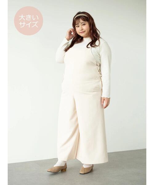 SLURR(スラ―)の「【ラ・ファーファ9月号掲載】<大きいサイズ>サイドレースアップサロペット(サロペット/オーバーオール・レディース・ブラック/チョコ/その他8・L)」の14枚目の写真