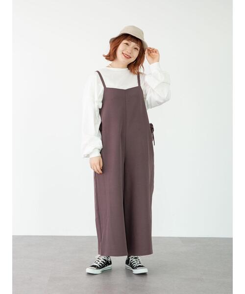 SLURR(スラ―)の「【ラ・ファーファ9月号掲載】<大きいサイズ>サイドレースアップサロペット(サロペット/オーバーオール・レディース・ブラック/チョコ/その他8・L)」の16枚目の写真