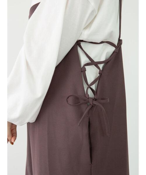 SLURR(スラ―)の「【ラ・ファーファ9月号掲載】<大きいサイズ>サイドレースアップサロペット(サロペット/オーバーオール・レディース・ブラック/チョコ/その他8・L)」の20枚目の写真