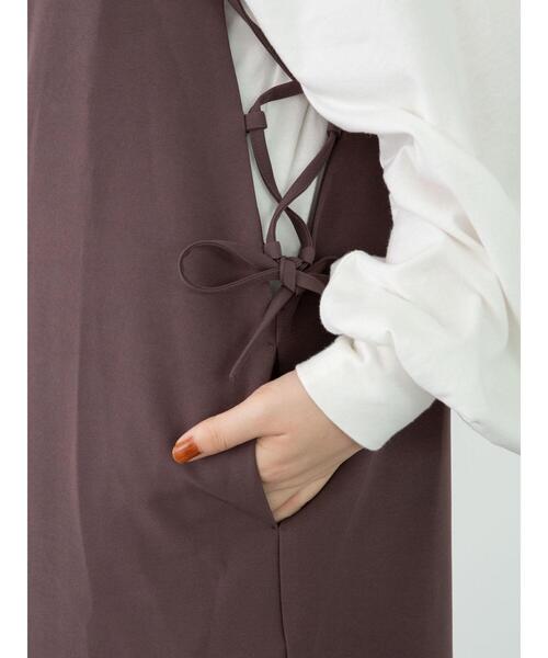 SLURR(スラ―)の「【ラ・ファーファ9月号掲載】<大きいサイズ>サイドレースアップサロペット(サロペット/オーバーオール・レディース・ブラック/チョコ/その他8・L)」の21枚目の写真