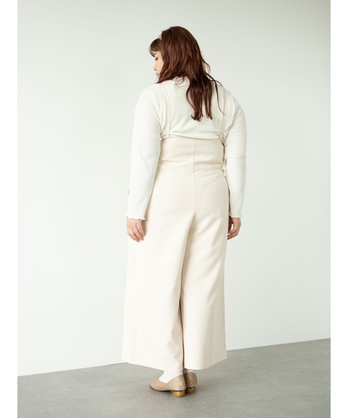 SLURR(スラ―)の「【ラ・ファーファ9月号掲載】<大きいサイズ>サイドレースアップサロペット(サロペット/オーバーオール・レディース・ブラック/チョコ/その他8・L)」の10枚目の写真