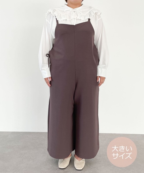 SLURR(スラ―)の「【ラ・ファーファ9月号掲載】<大きいサイズ>サイドレースアップサロペット(サロペット/オーバーオール・レディース・ブラック/チョコ/その他8・L)」の12枚目の写真