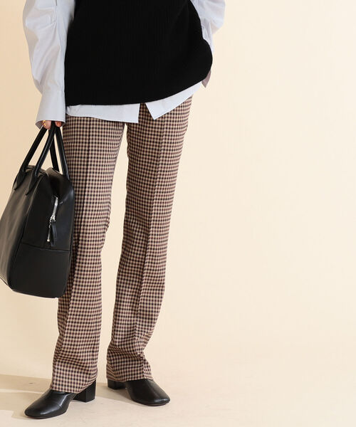 Ray BEAMS（レイビームス）の「Ray BEAMS / チェック ストレッチ フレア パンツ（その他パンツ・レディース・ブラウン/グリーン・1/0）」の14枚目の写真