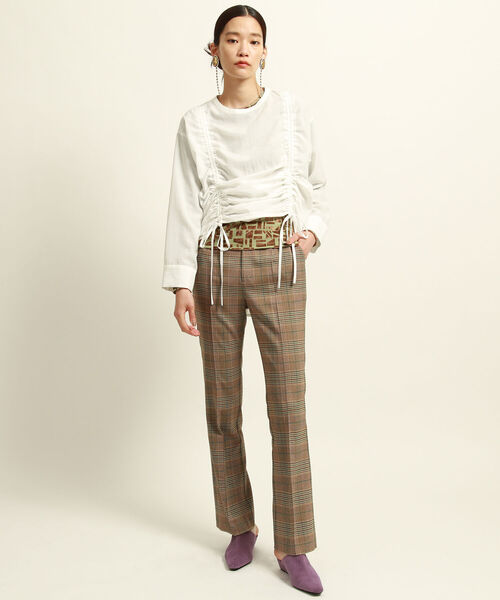 チェックストレッチフレアパンツ Ray BEAMS（レイビームス）の「Ray BEAMS / チェック ストレッチ