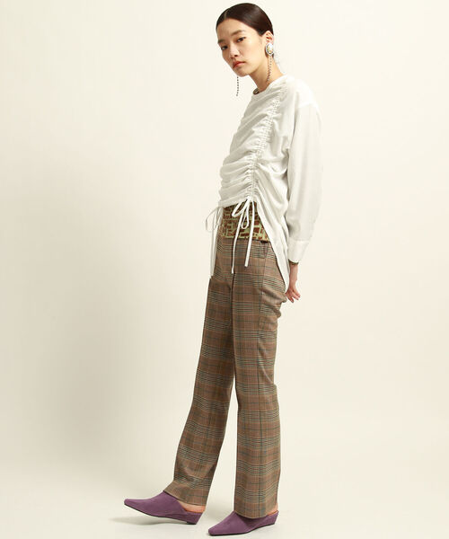 Ray BEAMS（レイビームス）の「Ray BEAMS / チェック ストレッチ フレア パンツ（その他パンツ・レディース・ブラウン/グリーン・1/0）」の18枚目の写真