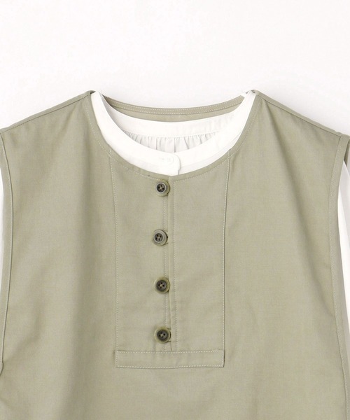 179/WG（イチナナキュウダブルジー）の「フィッシャーマンベストブラウスセット（アンサンブル・レディース・チャコールグレー/グリーン・MEDIUM）」の5枚目の写真