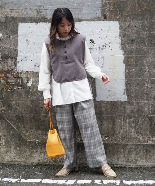 179/WG（イチナナキュウダブルジー）の「フィッシャーマンベストブラウスセット（アンサンブル・レディース・チャコールグレー/グリーン・MEDIUM）」の4枚目の写真