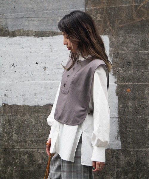 179/WG（イチナナキュウダブルジー）の「フィッシャーマンベストブラウスセット（アンサンブル・レディース・チャコールグレー/グリーン・MEDIUM）」の12枚目の写真