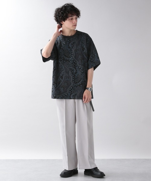 RAGEBLUE（レイジブルー）の「ペイズリー柄/ジャガードTシャツ/957483