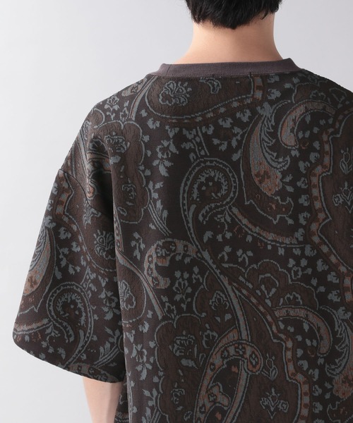 RAGEBLUE(レイジブルー)の「ペイズリー柄/ジャガードTシャツ/957483(Tシャツ/カットソー・メンズ・ブラック/ダークブラウン・MEDIUM/LARGE)」の15枚目の写真