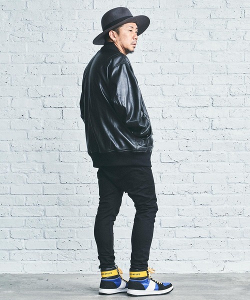 MSML(エムエスエムエル)の「OVERSIZED LEATHER MA-1 JACKET(ライダースジャケット・メンズ・ブラック・M/L/L/XL)」の18枚目の写真