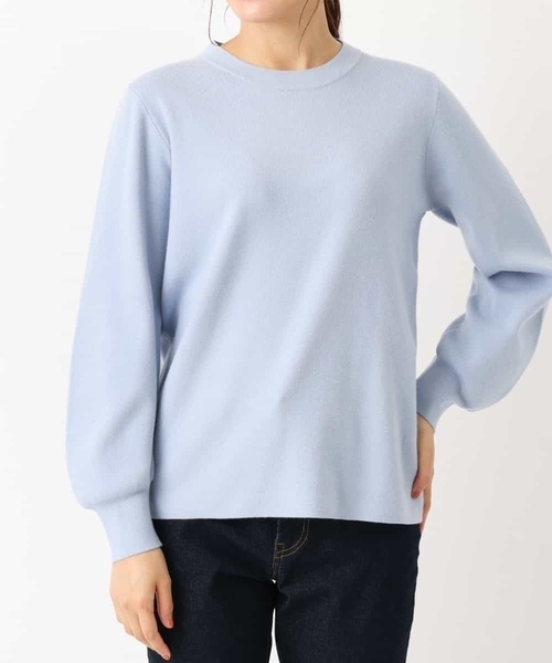 a.v.v（アーヴェヴェ）の「【洗濯機で洗える】クルーネックパフスリーブニット（ニット/セーター・レディース・ライトブルー/ブラック/アイボリー/ライトイエロー/レッド/ピンク・40/38/42/36/34）」の4枚目の写真