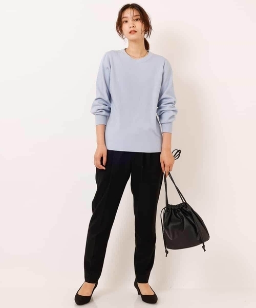 a.v.v（アーヴェヴェ）の「【洗濯機で洗える】クルーネックパフスリーブニット（ニット/セーター・レディース・ライトブルー/ブラック/アイボリー/ライトイエロー/レッド/ピンク・40/38/42/36/34）」の20枚目の写真