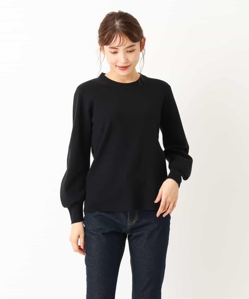 a.v.v（アーヴェヴェ）の「【洗濯機で洗える】クルーネックパフスリーブニット（ニット/セーター・レディース・ライトブルー/ブラック/アイボリー/ライトイエロー/レッド/ピンク・40/38/42/36/34）」の15枚目の写真