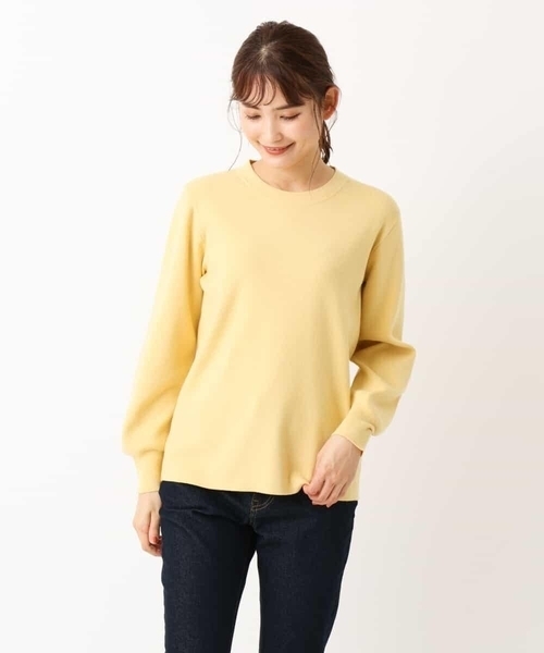 a.v.v（アーヴェヴェ）の「【洗濯機で洗える】クルーネックパフスリーブニット（ニット/セーター・レディース・ライトブルー/ブラック/アイボリー/ライトイエロー/レッド/ピンク・40/38/42/36/34）」の9枚目の写真