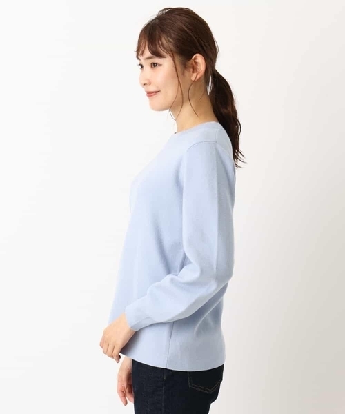 a.v.v（アーヴェヴェ）の「【洗濯機で洗える】クルーネックパフスリーブニット（ニット/セーター・レディース・ライトブルー/ブラック/アイボリー/ライトイエロー/レッド/ピンク・40/38/42/36/34）」の13枚目の写真