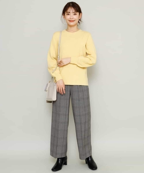 a.v.v（アーヴェヴェ）の「【洗濯機で洗える】クルーネックパフスリーブニット（ニット/セーター・レディース・ライトブルー/ブラック/アイボリー/ライトイエロー/レッド/ピンク・40/38/42/36/34）」の22枚目の写真