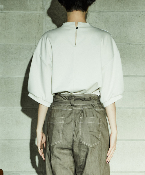 alcali(アルカリ)の「レース切替ショートトップス(Tシャツ/カットソー・レディース・キャメル/オフホワイト/ブラック・FREE)」の6枚目の写真