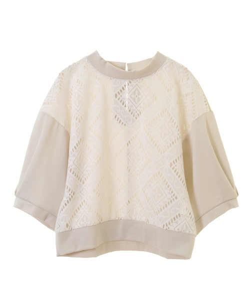 alcali(アルカリ)の「レース切替ショートトップス(Tシャツ/カットソー・レディース・キャメル/オフホワイト/ブラック・FREE)」の11枚目の写真