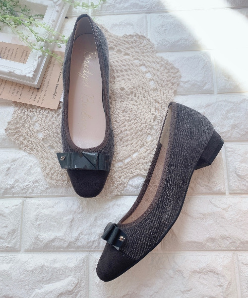 【セール】【Bridget Birkin】スクエアトゥアシンメトリーリボンパンプス(511040)（パンプス）｜Bridget Birkin（ブリジットバーキン）