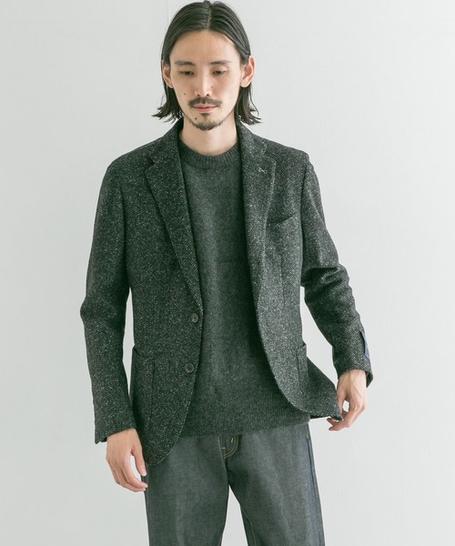 URBAN RESEARCH（アーバンリサーチ）の「URBAN RESEARCH Tailor　ROMAニットヘリンボーンジャケット（スーツジャケット・メンズ・ブルー/ブラック・42/48/46/50/44）」の2枚目の写真