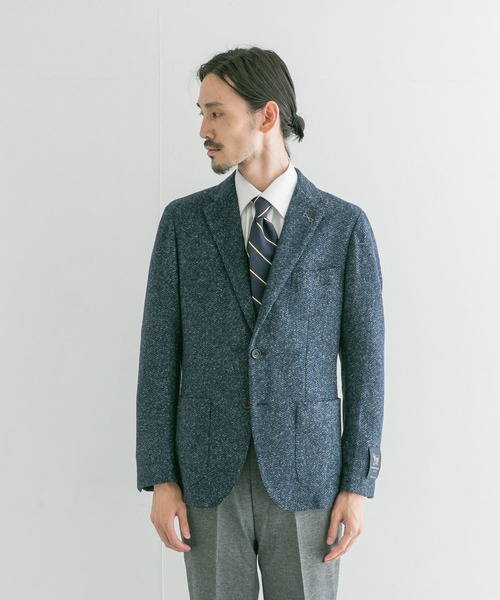 URBAN RESEARCH（アーバンリサーチ）の「URBAN RESEARCH Tailor　ROMAニットヘリンボーンジャケット（スーツジャケット・メンズ・ブルー/ブラック・42/48/46/50/44）」の7枚目の写真