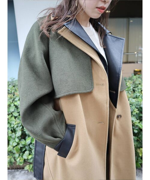 EVRIS(エヴリス)の「ドッキングロングコート(トレンチコート・レディース・ブラック/ベージュ・FREE)」の11枚目の写真