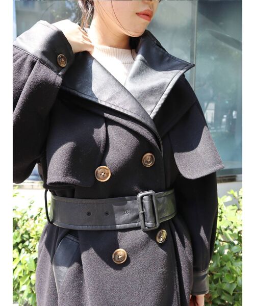 EVRIS(エヴリス)の「ドッキングロングコート(トレンチコート・レディース・ブラック/ベージュ・FREE)」の22枚目の写真