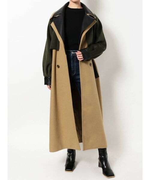 EVRIS(エヴリス)の「ドッキングロングコート(トレンチコート・レディース・ブラック/ベージュ・FREE)」の19枚目の写真