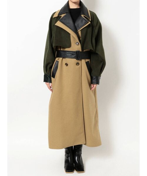 EVRIS(エヴリス)の「ドッキングロングコート(トレンチコート・レディース・ブラック/ベージュ・FREE)」の9枚目の写真