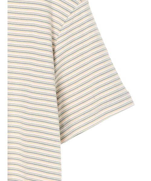 AMERICAN HOLIC（アメリカンホリック）の「マルチボーダーカットクルーネックカットプルオーバー（Tシャツ/カットソー・レディース・ブルー/カーキ・M/L）」の10枚目の写真