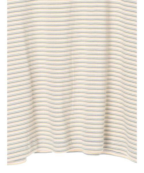 AMERICAN HOLIC（アメリカンホリック）の「マルチボーダーカットクルーネックカットプルオーバー（Tシャツ/カットソー・レディース・ブルー/カーキ・M/L）」の9枚目の写真